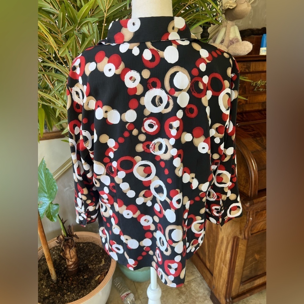 Elementz ladies 34 sleeve blouse button-down NWOT extra large - Picture 8 of 16